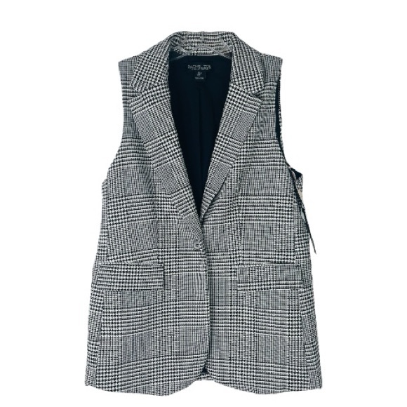 Rachel Zoe Jackets & Blazers - NWT Rachel Zoe black white houndstooth button preppy vest large